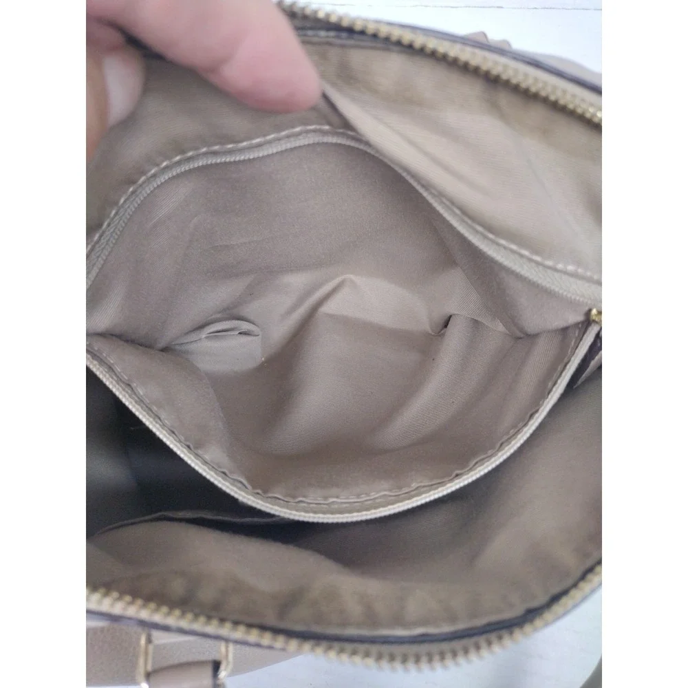 COACH F36672 Bennett Satchel Taupe Tan Pebble Leather Hand Bag Medium